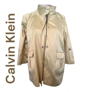 Calvin Klein Yellow Satin Jacket 🧥‎ Zipper size M